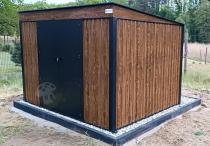 Aranżacja: Brązowa szopa na narzędzia Nittel Plus 300x240 cm - drzwi na zawiasach - Wooden