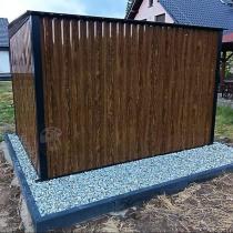 Aranżacja: Brązowa szopa na narzędzia Nittel Plus 300x240 cm - drzwi na zawiasach - Wooden
