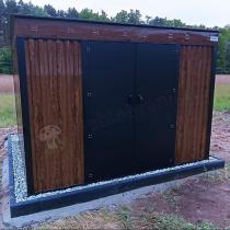 Aranżacja: Brązowa szopa na narzędzia Nittel Plus 300x240 cm - drzwi na zawiasach - Wooden