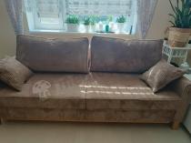 Aranżacja: Brązowa sztruksowa sofa Aris 214x104cm