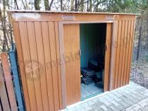 Aranżacja: Brązowy domek narzędziowy metalowy Ganner 261x121cm