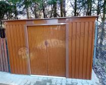 Aranżacja: Brązowy domek narzędziowy metalowy Ganner 261x121cm