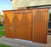 Aranżacja: Brązowy domek narzędziowy metalowy Ganner 261x121cm