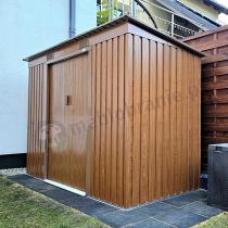 Aranżacja: Brązowy domek narzędziowy metalowy Ganner 261x121cm