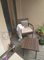 Aranżacja: Brązowy komplet mebli na mały balkon Morrone Duo Carmel & Latte