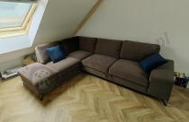 Aranżacja: Brązowy narożnik minimalistyczny Flavio 293x214 lewy