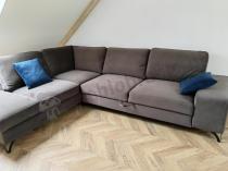Aranżacja: Brązowy narożnik minimalistyczny Flavio 293x214 lewy
