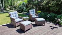 Aranżacja: Brązowy zestaw wypoczynkowy z technorattanu z funkcją Relax Laritto Duo - Brown