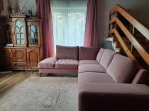 Aranżacja: Brudny róż narożnik do salonu welurowy Flavio lewy 293x214 cm Matt Velvet 63