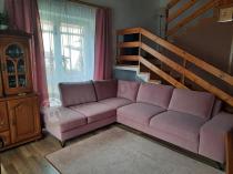 Aranżacja: Brudny róż narożnik do salonu welurowy Flavio lewy 293x214 cm Matt Velvet 63