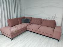 Aranżacja: Brudny róż narożnik do salonu welurowy Flavio lewy 293x214 cm Matt Velvet 63