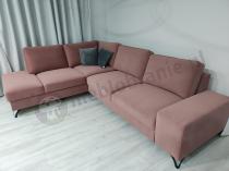 Aranżacja: Brudny róż narożnik do salonu welurowy Flavio lewy 293x214 cm Matt Velvet 63