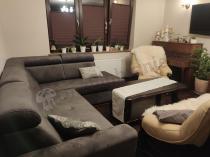 Aranżacja: Ciemnoszara kanapa narożna wypoczynkowa do salonu Riva 274x210 cm lewostronna