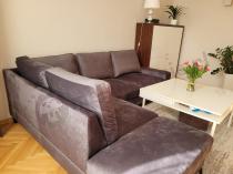Aranżacja: Ciemnoszary narożnik Flavio Slim z funkcją spania 255x214cm lewy