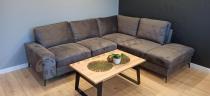 Aranżacja: Ciemnoszary narożnik Flavio Slim z funkcją spania 255x214cm prawy