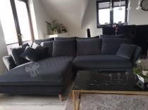 Aranżacja: Ciemnoszary narożnik na nóżkach Monte Corner Matt Velvet 97 lewy