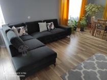 Aranżacja: Ciemnoszary narożnik rozkładany welurowy Flavio lewy 293x214 cm Matt Velvet 97