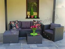 Aranżacja: Ciemnoszary zestaw mebli ogrodowych ze stolikiem kawowym Stefano Antracite