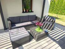 Aranżacja: Ciemnoszary zestaw mebli ogrodowych ze stolikiem kawowym Stefano Antracite