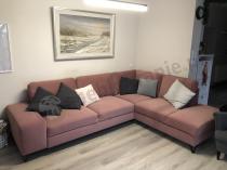 Aranżacja: Ciemny róż narożnik do salonu rozkładany Flavio prawy 293x214 cm Matt Velvet 63
