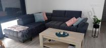 Aranżacja: Ciemny szary narożnik Selva L 263x223 cm Matt Velvet 97 lewy