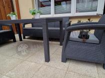Aranżacja: Corfu Set Max Dining grafitowy zestaw ogrodowy obiadowy