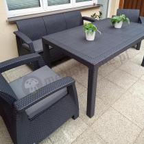 Aranżacja: Corfu Set Max Dining grafitowy zestaw ogrodowy obiadowy