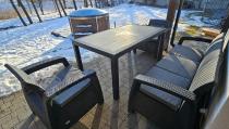 Aranżacja: Corfu Set Max Dining grafitowy zestaw ogrodowy obiadowy
