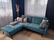 Aranżacja: Corner sofa rozkładana z funkcją narożnika niebieska