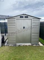 Aranżacja: Domek blaszany narzędziowy szary Agger 213x191cm (3,7m2) - Srebrny ciemny GA15
