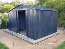 Aranżacja: Domek gospodarczy metalowy z drewutnią Wipper 342x255cm (6,5m2) – Antracyt