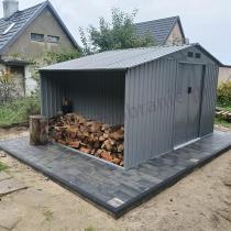 Aranżacja: Domek gospodarczy z drewutnią Wipper 342x255cm (6,5m2) – Szary