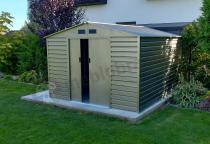 Aranżacja: Domek metalowy na narzędzia 277x319cm (8,2m2) Agger – Srebrny ciemny GA15
