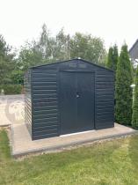 Aranżacja: Domek narzędziowy blaszak Dummer 277x195x221cm (4,8m2) – Antracyt