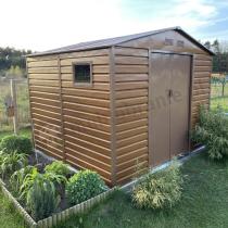 Aranżacja: Domek narzędziowy z blachy Dummer 277x259x221cm (6,5m2) – Wood