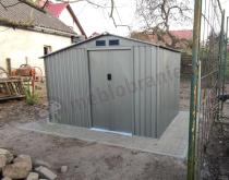 Aranżacja: Domek narzędziowy z drewutnią Wipper 278x191cm (3,7m2) Srebrny ciemny GA15