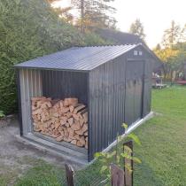 Aranżacja: Domek ogrodowy z drewutnią Wipper 342x191cm (4,8m2) – Antracyt