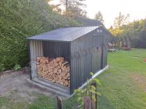 Aranżacja: Domek ogrodowy z drewutnią Wipper 342x191cm (4,8m2) – Antracyt