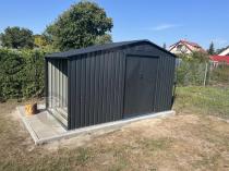 Aranżacja: Domek ogrodowy z drewutnią Wipper 342x191cm (4,8m2) – Antracyt