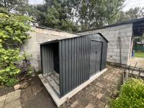 Aranżacja: Domek ogrodowy z drewutnią Wipper 342x191cm (4,8m2) – Antracyt