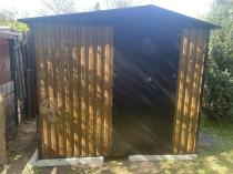 Aranżacja: Domek ogrodowy z drewutnią z drzwiami na zawiasach Wartt Plus 240x180x200cm - Wooden