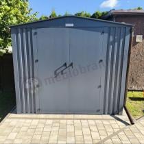 Aranżacja: Domek ogrodowy z grubszej blachy Hartt Plus 240x300x205cm - drzwi na zawiasach - Antracyt A16