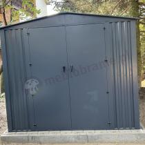 Aranżacja: Domek ogrodowy z grubszej blachy Hartt Plus 240x300x205cm - drzwi na zawiasach - Antracyt A16