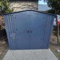 Aranżacja: Domek ogrodowy z grubszej blachy Hartt Plus 240x300x205cm - drzwi na zawiasach - Antracyt A16