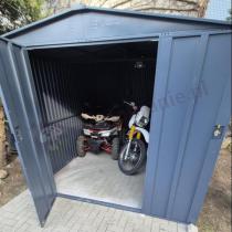 Aranżacja: Domek ogrodowy z grubszej blachy Hartt Plus 240x300x205cm - drzwi na zawiasach - Antracyt A16