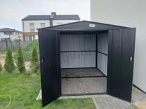 Aranżacja: Domek ogrodowy z grubszej blachy Hartt Plus 240x300x205cm - drzwi na zawiasach - Wooden