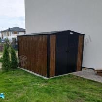 Aranżacja: Domek ogrodowy z grubszej blachy Hartt Plus 240x300x205cm - drzwi na zawiasach - Wooden