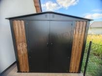 Aranżacja: Domek ogrodowy z grubszej blachy Hartt Plus 240x300x205cm - drzwi na zawiasach - Wooden