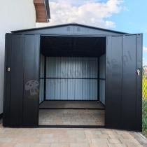 Aranżacja: Domek ogrodowy z grubszej blachy Hartt Plus 240x300x205cm - drzwi na zawiasach - Wooden
