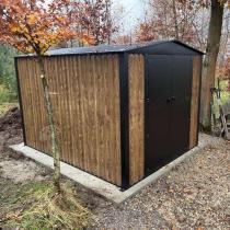 Aranżacja: Domek ogrodowy z grubszej blachy Hartt Plus 240x300x205cm - drzwi na zawiasach - Wooden